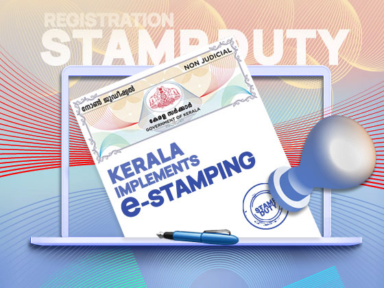 Kerala- First state to introduce e-stamping Kerala has implemented complete e-stamping service in the area of ​​registration